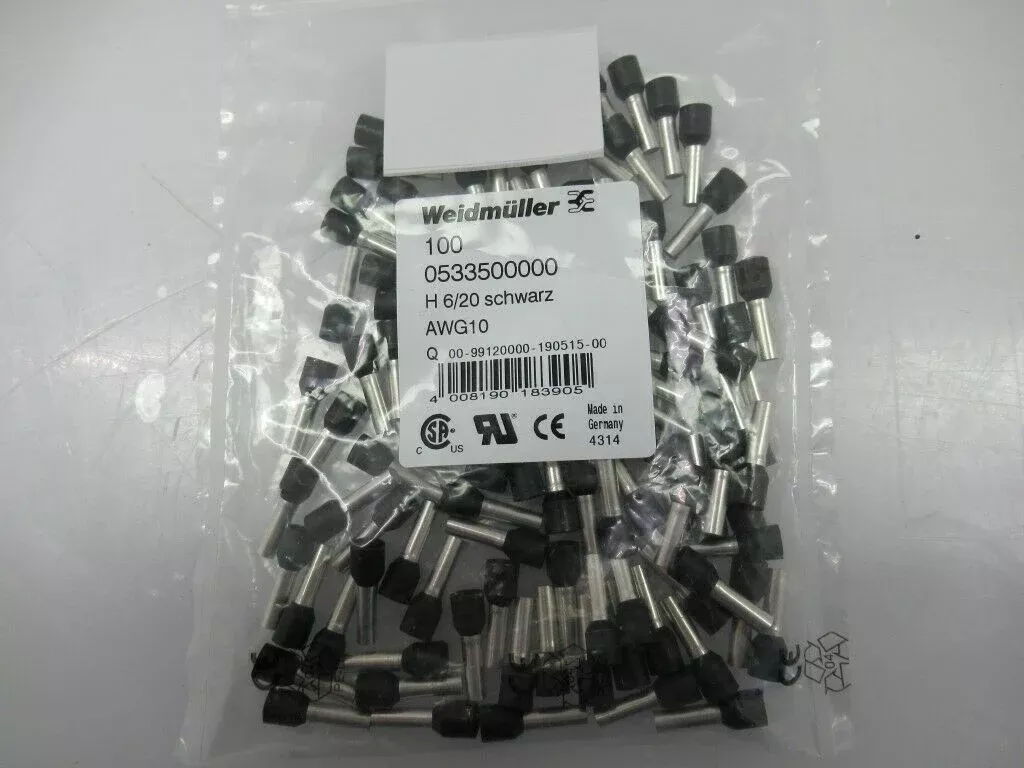 0533500000 Weidmuller Wire-End Ferrule H6,0/20 Schwarz AWG 10