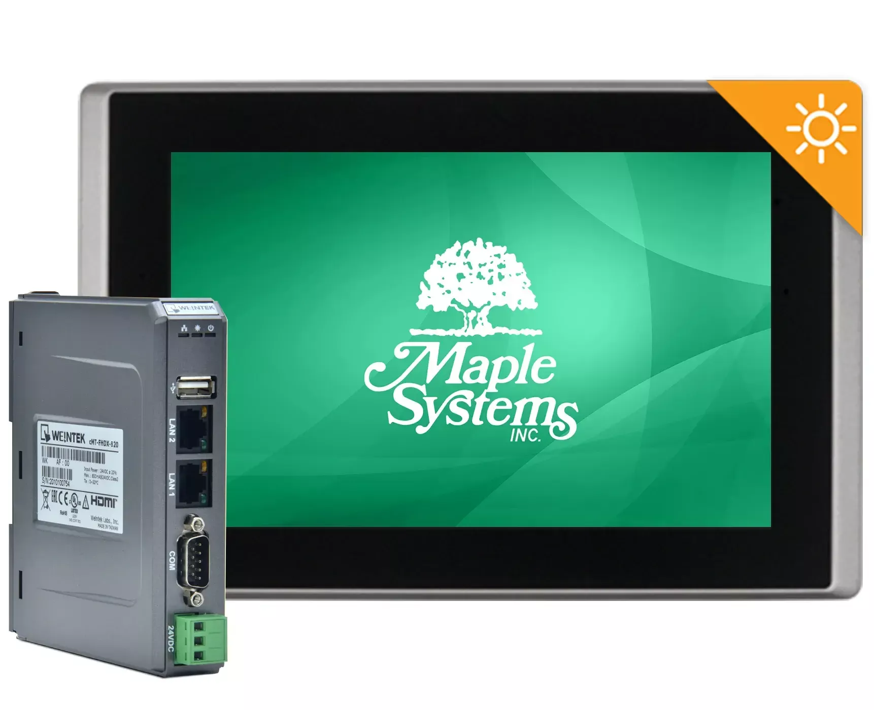 10.1" High Brightness Wide Temp Industrial Monitor and cMT-FHDX-820 Package