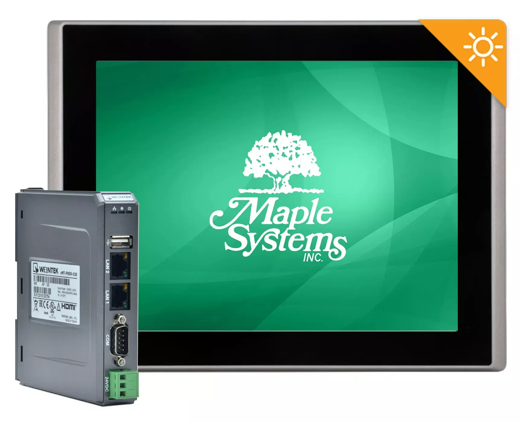 12.1" High Brightness Wide Temp Industrial Monitor and cMT-FHDX-820 Package