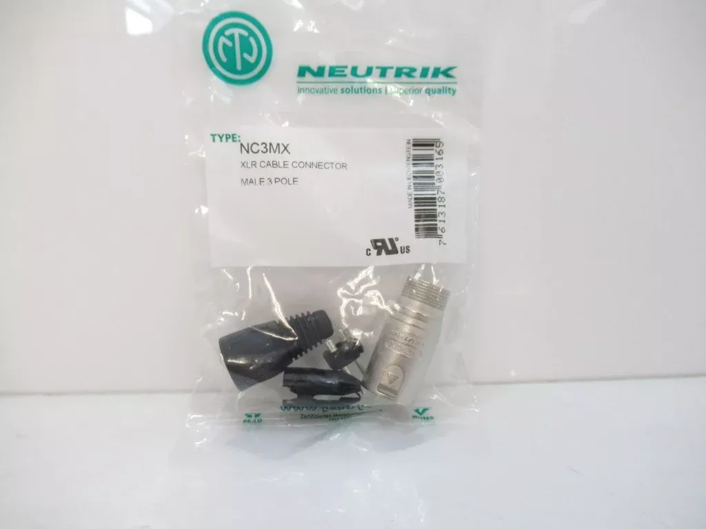 NC3MX Neutrik XLR Connector 3-Pole, Cable Mount, Insulated, Brass 16A